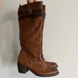 PIKOLINOS Tan Leather Heeled Boots